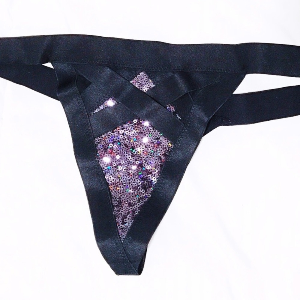 Designer Fashion Show Sequin Thong Banded Panty